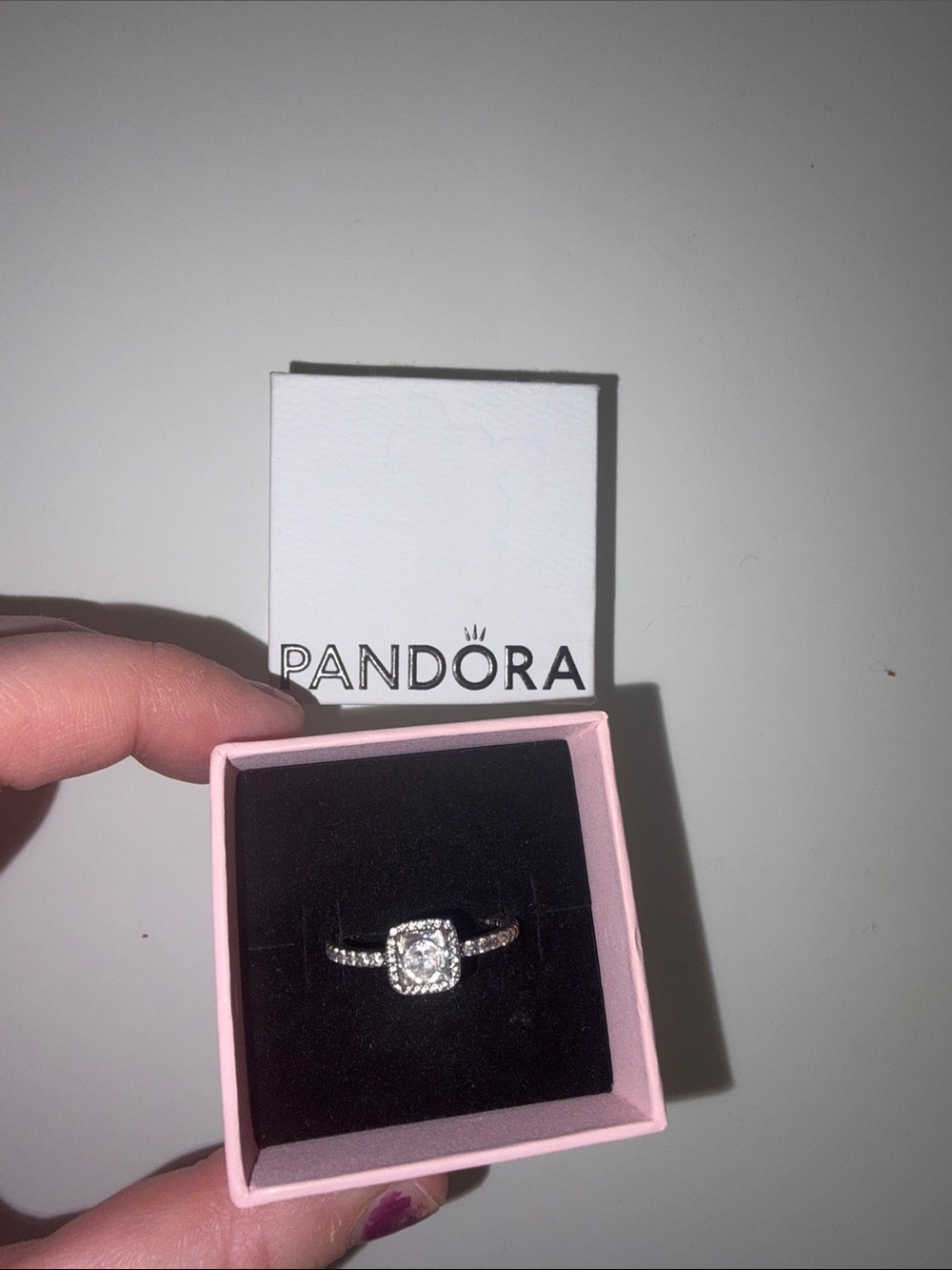 Pandora Silver-Tone Halo Ring🔥